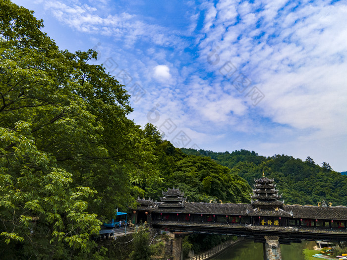 湖南通道皇都侗寨4A景区航拍摄影图