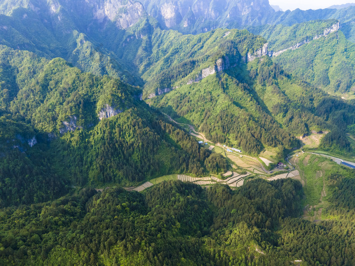 湖南张家界天门山景区航拍摄影图