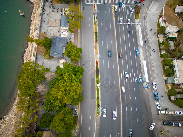 湖南长沙湘江风光带沿江大道交通航拍包图企业站