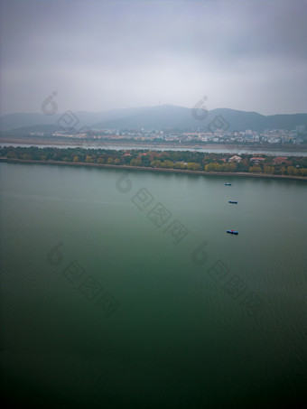 湖南长沙湘江橘子洲大桥航拍摄影图