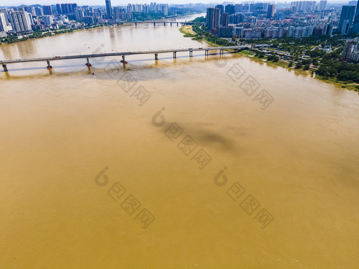 湖南株洲城市风光航拍摄影图