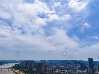 湖南株洲城市建设航拍摄影图