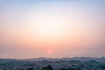 柳州城市清晨风光航拍