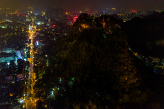 柳州夜景灯光柳江航拍摄影图