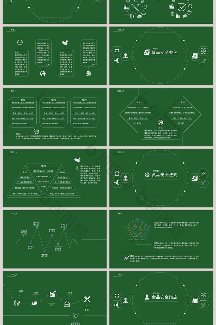 食品安全类的简约风PPT