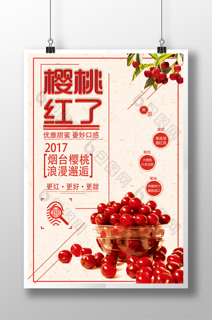 樱桃水果促销活动海报