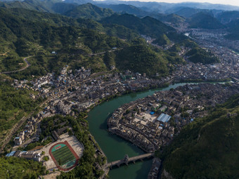 自然风光祖国山川河流航拍摄影图