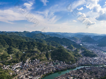 自然风光祖国山川河流航拍摄影图