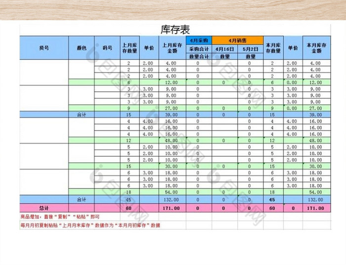 进销存库存管理EXCEL表格