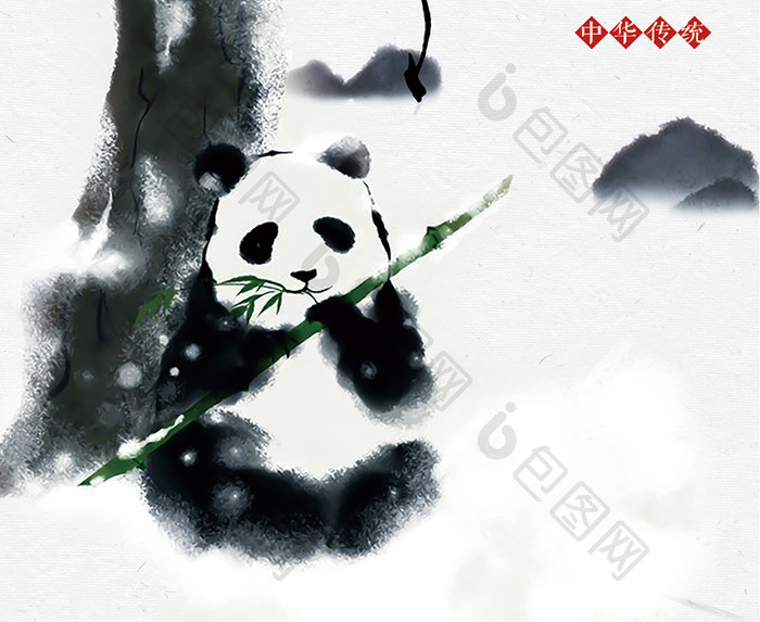中国水墨风大雪宣传海报