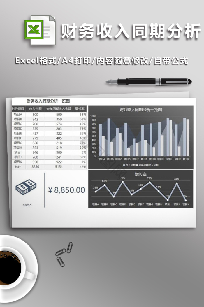 excel商务图表模板大全-excel商务图表模板图片-包图网