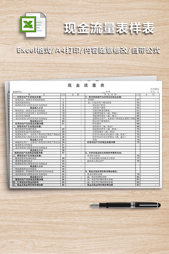 EXCEL现金流量表excel表图片