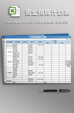 资金预算表(2012新格式)