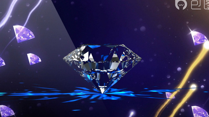 钻石旋转粒子光效视频素材