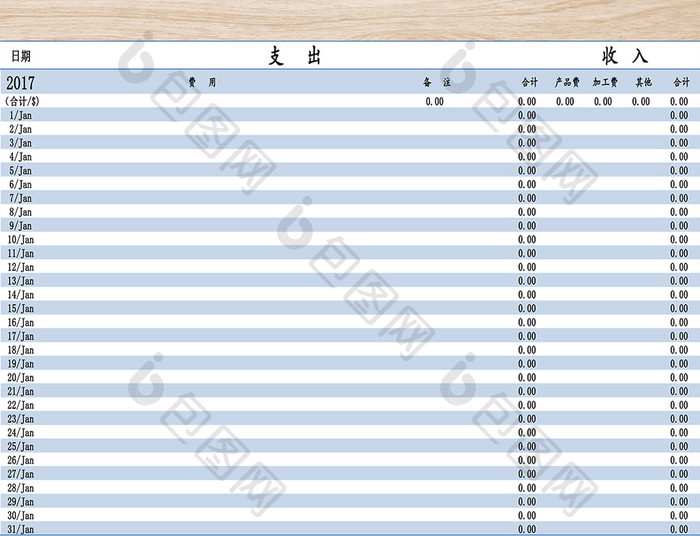 收入支出分析模板-十三联