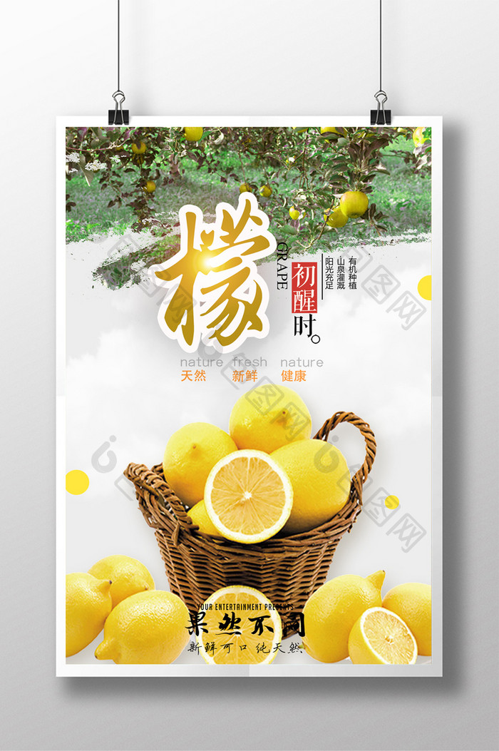 新鲜柠檬海报设计
