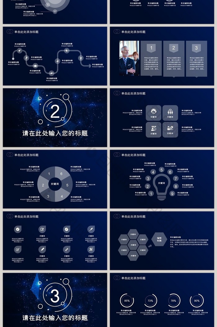 大气星空创业融资商业计划书ppt模板