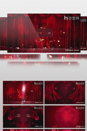中国红实拍实拍背景 婚庆教堂视频背景图片