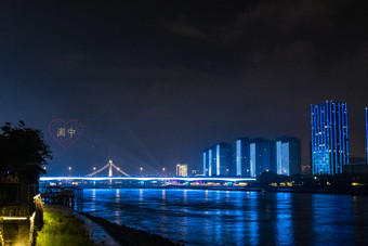 福建福州城市烟<strong>花灯</strong>光秀