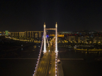 <strong>福建福州</strong>鼓山大桥夜景航拍摄影图