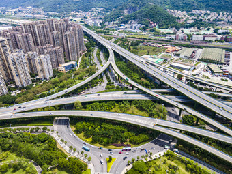 福建福州<strong>国货</strong>互通高架桥交通航拍摄影图