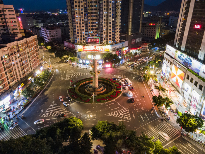 福建泉州城市交通航拍摄影图