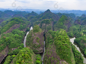 福建泰宁九龙潭上清溪<strong>丹霞地貌</strong>航拍摄影图