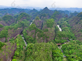 福建泰宁九龙潭上清溪丹霞地貌航拍摄影图