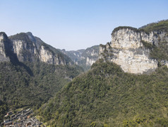 湖南湘西矮寨奇观5A景区航拍摄影图