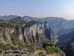 湖南湘西矮寨奇观5A景区航拍摄影图