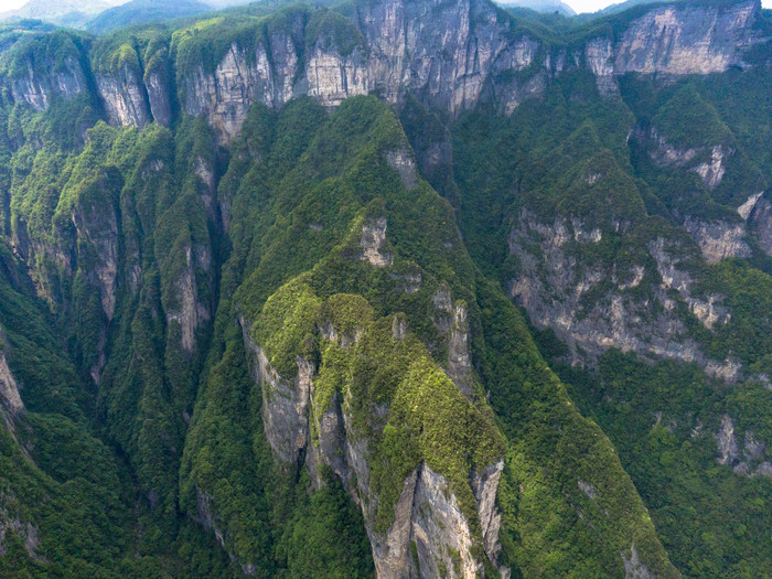 湖南张家界大山深处山谷悬崖