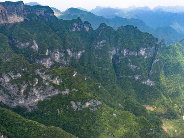 湖南张家界山川悬崖峭壁山谷