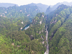 湖南张家界武陵源5A景区宝峰湖风景区航拍摄影图