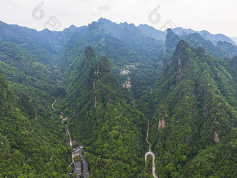 湖南张家界武陵源5A景区宝峰湖风景区航拍摄影图