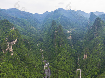 湖南张家界武陵源5A景区宝峰湖风景区航拍摄影图