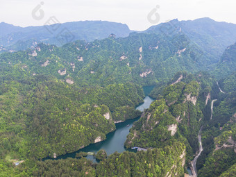 湖南张家界武陵源5A景区宝峰湖风景区航拍摄影图