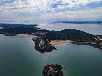 蓝色海洋大海岛屿航拍