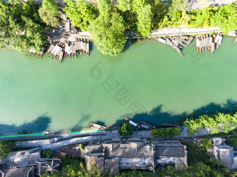 中国著名旅游景点湖南湘西凤凰古城航拍摄影图