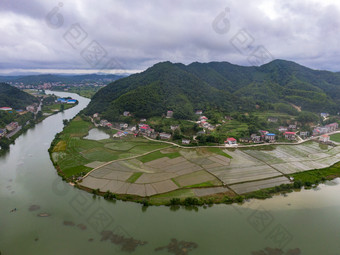 祖国壮丽山河美丽乡村<strong>航拍摄影图</strong>