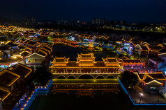 广西崇左市太平府夜景天平古城夜景航拍摄影图