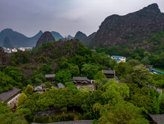 广西桂林刘三姐大观园4A景区航拍摄影图