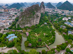 广西桂林南溪山4A景区航拍摄影图