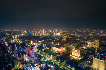 广西桂林<strong>日月</strong>双塔夜景灯光航拍摄影图