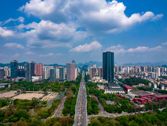 广西柳州城市风光交通航拍摄影图