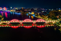 广西柳州柳江文惠桥航拍摄影图