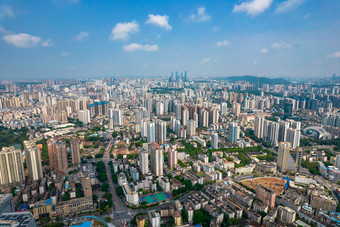 广西南宁城市风光交通航拍摄影图