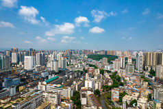 广西南宁城市高楼建筑航拍摄影图