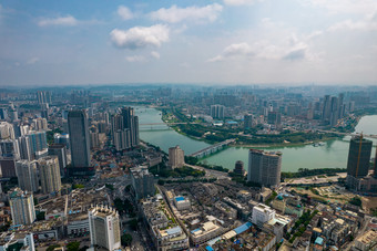 广西南宁城市风光交通航拍摄影图