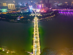 广西南宁城市夜景交通航拍摄影图