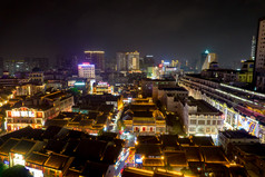广西南宁三街两巷夜景航拍摄影图